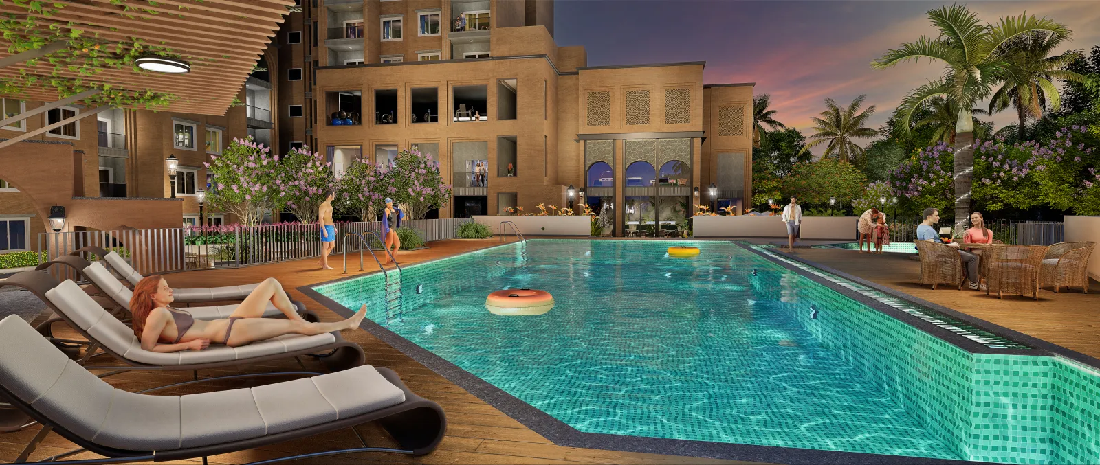 Swimming Pool Night - Sumadhura Epitome